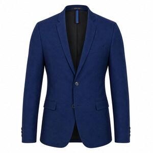 Zara Men's Navy Textured Viscose Polyester Casual Office Blazer Jacket Sz 40